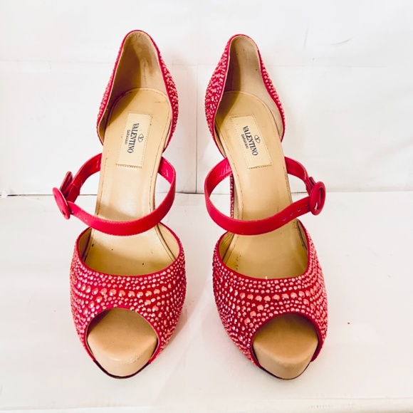 ❌SOLD❌Valentino MICROSTUD 120 Pink Strass Mary Jane Heel - Picture 6 of 8